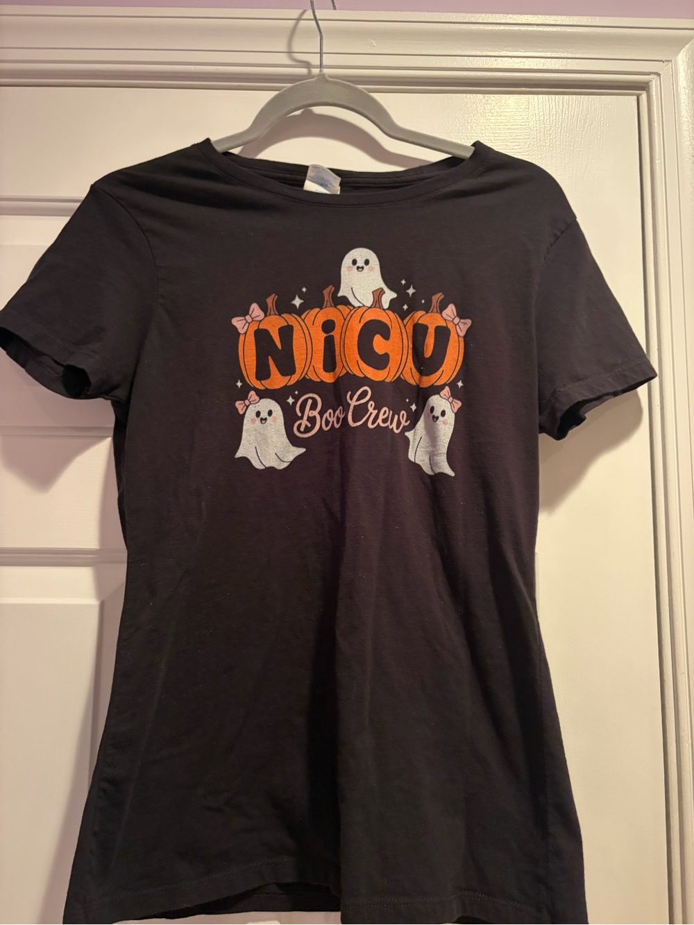 Port and Company Black NICU Boo Crew Short Sleeve Tee